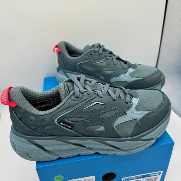 NWT Hoka Clifton Leather Gore-Tex Waterproof Unisex Goblin Stone Blue GBSB shoes - Picture 12 of 15